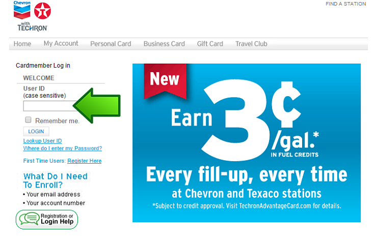 Chevron Credit Card Login