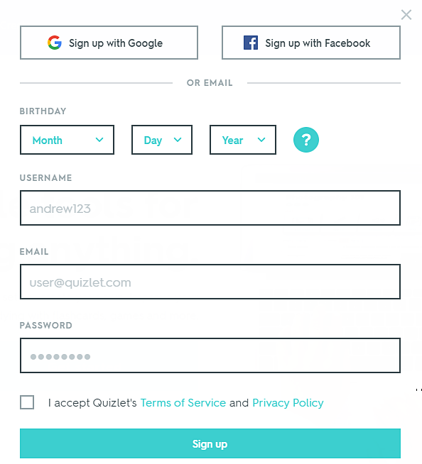 Quizlet Login