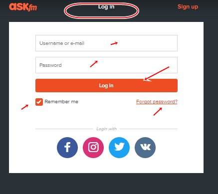 Ask.fm Mobile Login