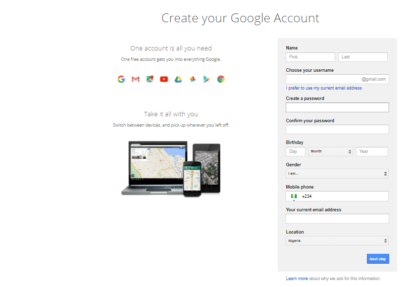 Www.gmail.com Sign Up | Gmail.com Create Account | Gmail Account Registration Steps