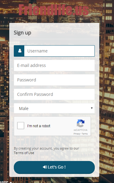 Friendlife Sign Up