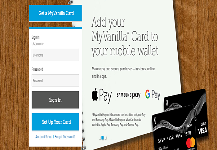 Myvanillacard Login